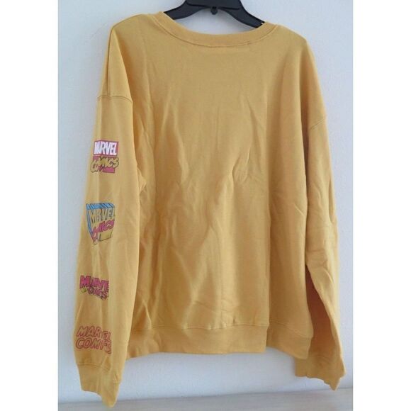 Marvel Superhero Comics Avengers Women's Sz XL (15/17) Yellow Sweatshirt - Picture 2 of 6